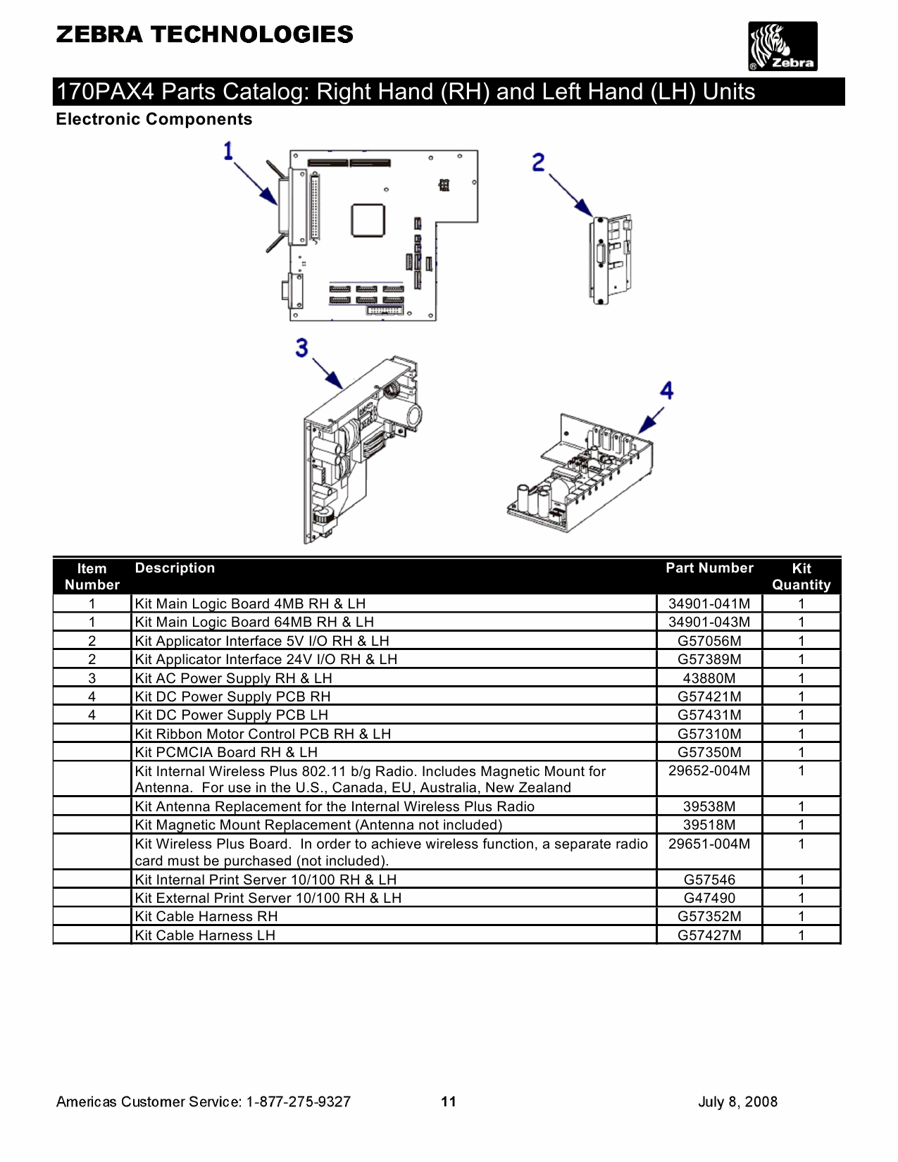 Zebra Label 170PAX4 Parts Catalog-6